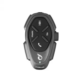 Intercomunicador para motociclo INTERPHONE TOUR HD, 2 unid., Bluetooth 4.0, alcance 1500 m, até 20 h de autonomia, preto