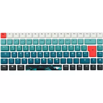 Teclado Sharkoon SKILLER SGK50 S3 Design Bundle D1 cinzento-verde vermelho — teclado gaming com fios, layout compacto