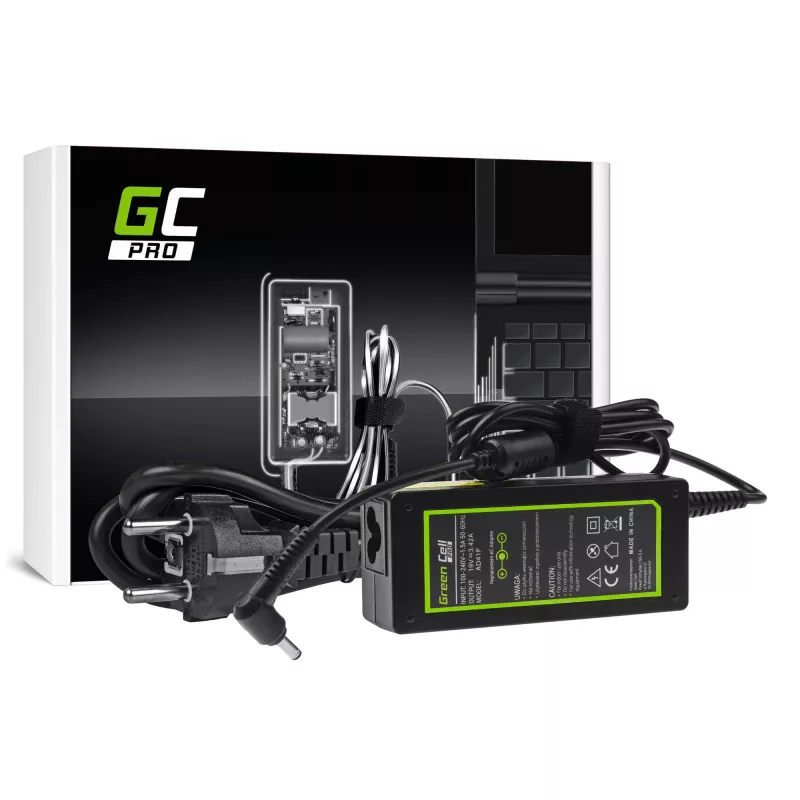 Fonte de alimentação Green Cell AD41P 65W para portáteis ASUS, 19V 3,42A, interior, preto