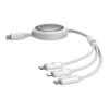 Cabo de carregamento rápido 3em1 Baseus Free2Draw USB-C para USB-C/Lightning/Micro 100W, 1,1m (branco)