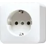 Tomada CEE 7/3 Jung 620 A WW, branco, duroplasto, 250 V, 16 A, 61×61×47 mm