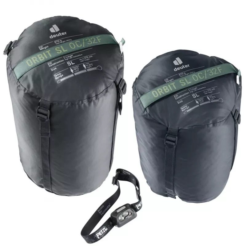 Saco-cama DEUTER Orbit SL 0 °C / 32 °F formato múmia para adulto, tecido PES-Ripstop, largura 740 mm, profundidade 470 mm