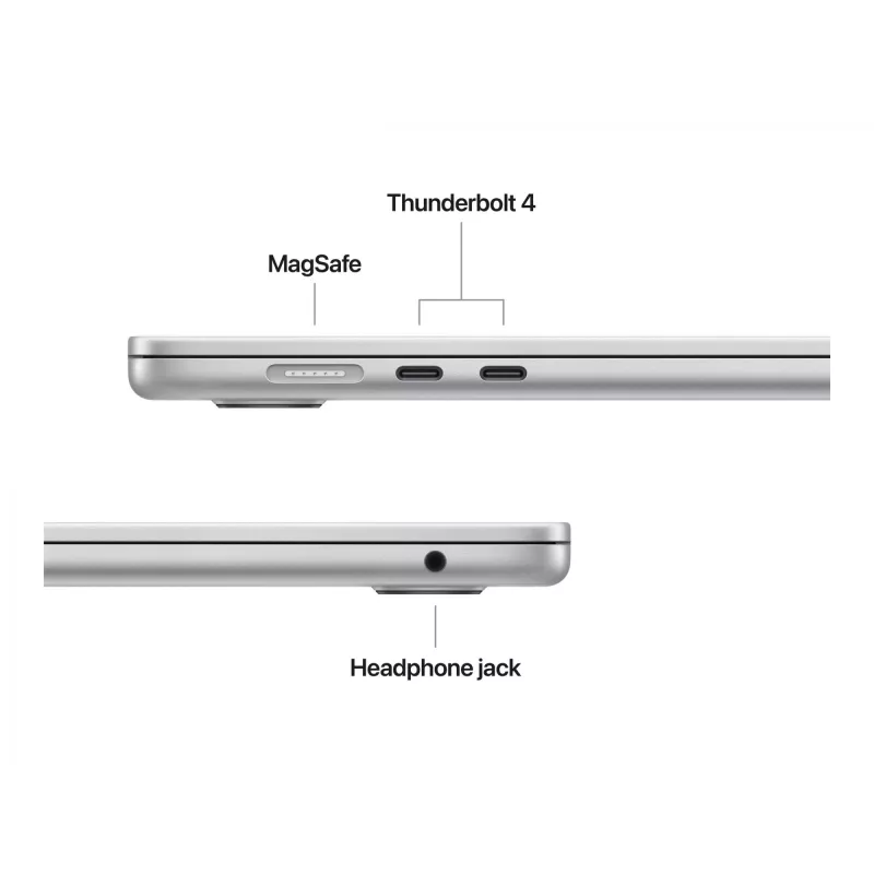 MacBook Air 15, prateado, M4 (10-CPU/10-GPU), 16 GB, 512 GB, alemão, fonte de alimentação 35W Dual USB-C Port, MW1H3D/A