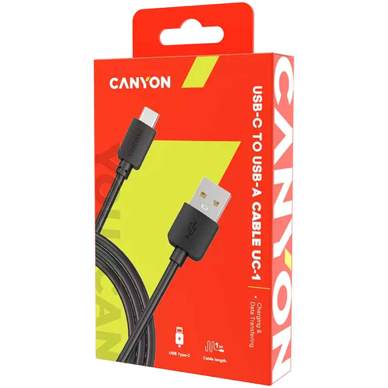 Cabo CANYON UC-1 USB-C 5W 1m Preto