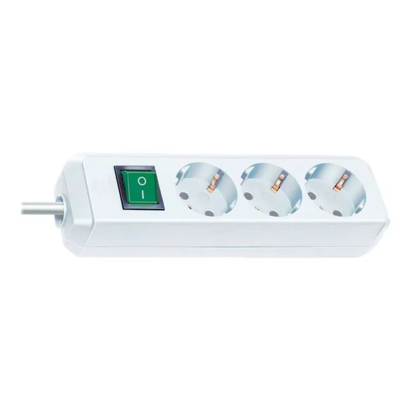 Régua de tomadas Brennenstuhl Eco-Line com interruptor [3 tomadas, branca, 5 m]