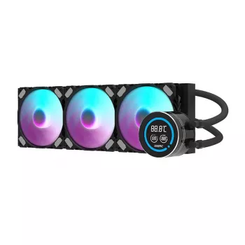 Radiador para computador 360mm Darkflash DN-D360 preto — radiador de refrigeração líquida de 360mm, suporte para 3 ventoinhas de 120mm