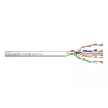 Cabo de rede Digitus CAT 6 U/UTP Twisted-Pair-Patch, sem terminais 100 m, cinzento