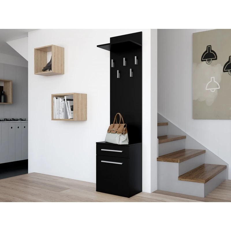 Topeshop DUO WIESZAK CZERŃ cabide de roupa preto