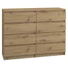 Cómoda Topeshop M8 120 ARTISAN carvalho 8 gavetas