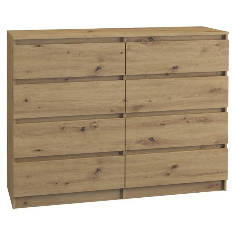 Cómoda Topeshop M8 120 ARTISAN carvalho 8 gavetas