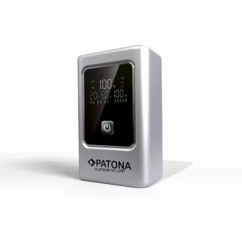 Powerbank PATONA Platinum Luxury One PD35 | 10000mAh | PD 35W | USB-C + USB-A prateado, preto