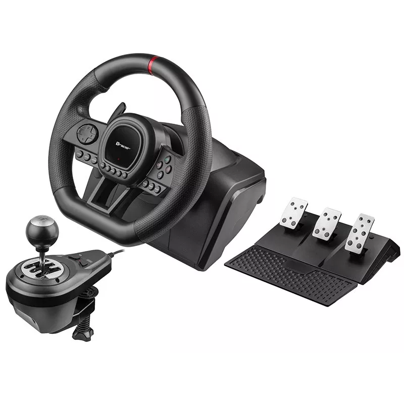 Volante Tracer SimRacer Manual Gearbox 6in1 com pedais e alavanca de velocidades, PC/PS4/PS3/Xbox One/Xbox 360/Switch