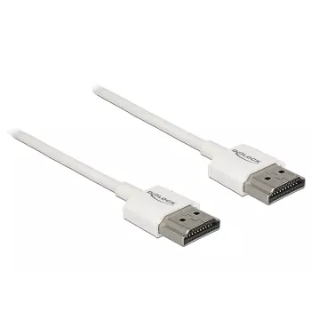 DeLOCK High Speed HDMI with Ethernet - cabo HDMI com Ethernet - HDMI (M) a HDMI (M) - 2,0m - isolamento triplo - branco - suporte 4K (85137)