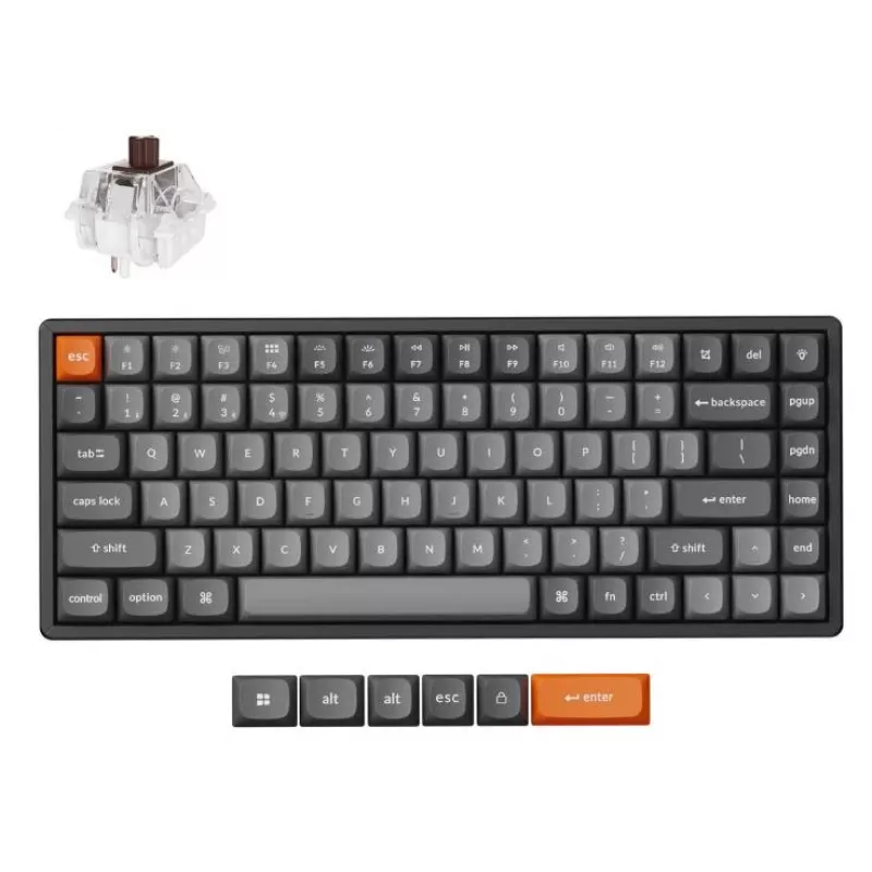 Teclado Keychron K2 Max universal RF sem fios QWERTY inglês preto cinzento 75% mecânico