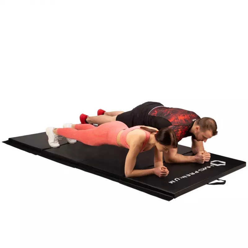 Tapete de ginástica dobrável preto HMS Premium MGS01