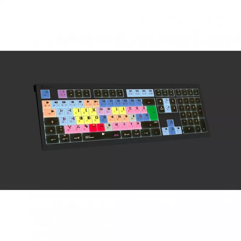 Teclado retroiluminado Logickeyboard Avid Media Composer ASTRA 2 Mac francês (LKB-MCOM4-A2M-FR)
