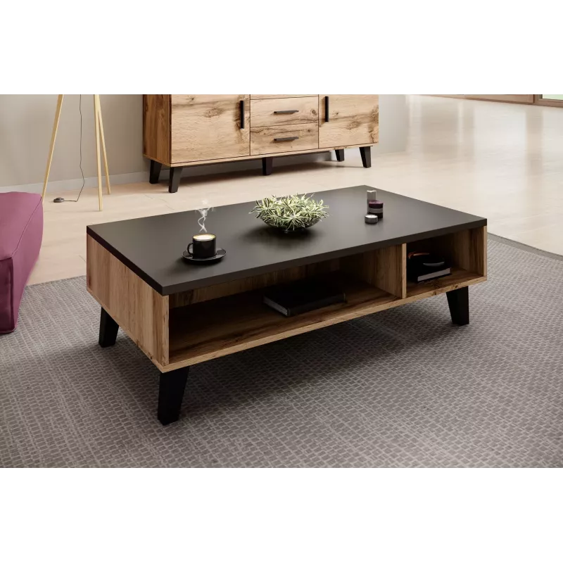 Mesa de centro Cama LOTTA 110 carvalho wotan/preto mate