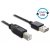Cabo USB DeLOCK 1m USB 2.0 A - B macho/macho preto