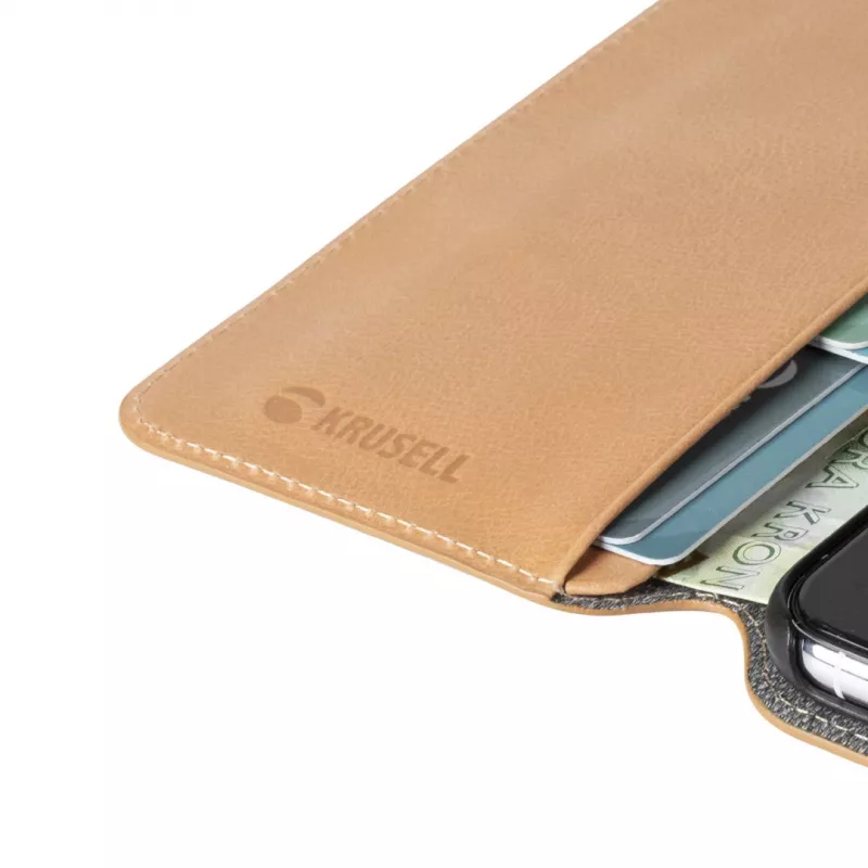 Bolsa para telemóvel Krusell Sunne para Apple iPhone 11 Pro Max — nude vintage, capa folio com compartimentos para cartões
