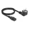Cabo de alimentação DELOCK CEE 7/7 (E+F) para IEC C13 90° angular, 1 m, H05VV-F 3x1,00 mm², preto