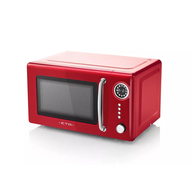 Micro-ondas de bancada ETA Storio Vermelho Solo – 20 L, 700 W, 5 níveis de potência, prato giratório de 245 mm