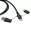 Cabo USB 2.0 ROLINE Type-C macho/macho com adaptadores de bloqueio de dados A e C - cabo - digital/dados