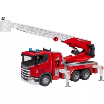 Veículo de bombeiros BRUDER Scania Super 560R vermelho branco plástico 3+