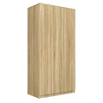 Guarda-roupa Top E Shop SD-90 SON KPL, estrutura cor de carvalho, 7 prateleiras, 2 portas