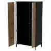 Roupeiro cama meble Cama v, estrutura preta, 4 prateleiras, 900×550×1840 mm