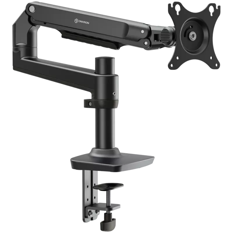 ONKRON MS75-B suporte de secretária para monitor de 17–38" (43,2–96,5 cm), até 11 kg, VESA 75×75–100×100, altura ajustável, inclinável / giratório / rotativo, preto