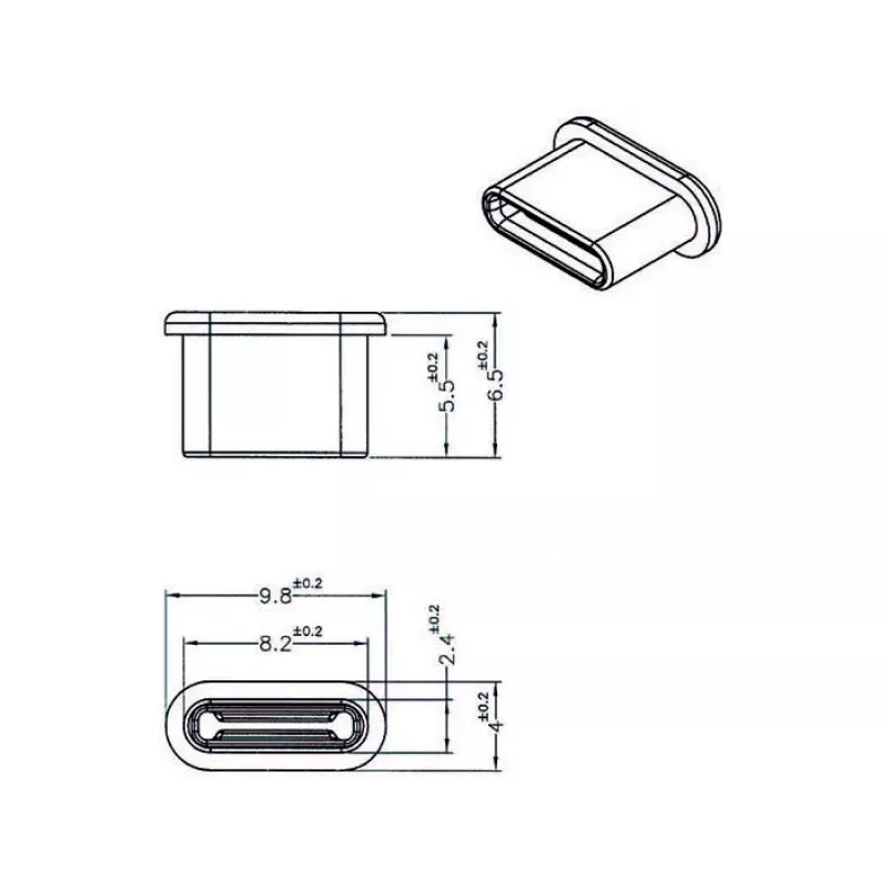 Tampa de proteção para conector fêmea DeLOCK 64014 USB Type-C preto 10 unid.