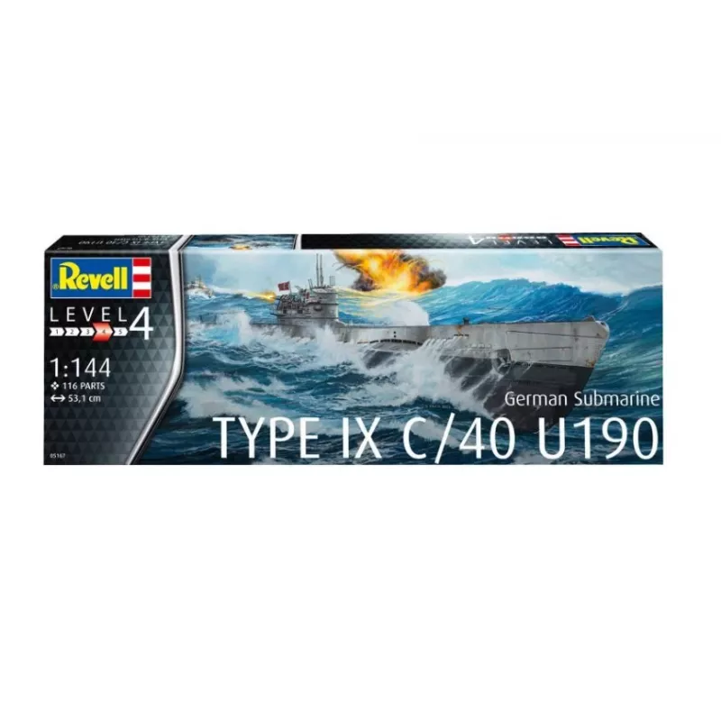 Modelo em plástico German Submarine T.IX C/40 1/144