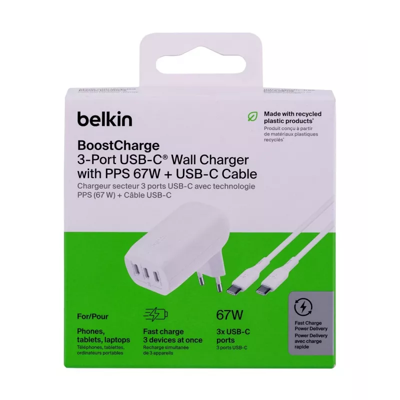 Belkin BoostCharge portátil, smartphone, Universal branco carregador rápido AC para interior