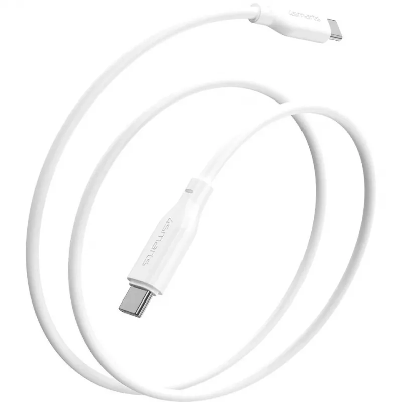 Cabo de silicone USB-C / USB-C 4smarts High Flex 60W 1,5m branco