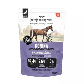 Comida húmida para cães wiejskazagroda Konina 500 g monoproteico, adulto, 79% humidade, 10% proteína