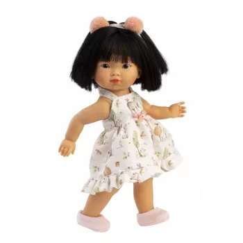 Boneca 28 cm Llorens com características realistas e corpo macio, modelo 28040