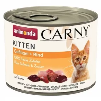 ANIMONDA Carny Kitten aves carne de bovino - comida húmida para gatos - 200 g