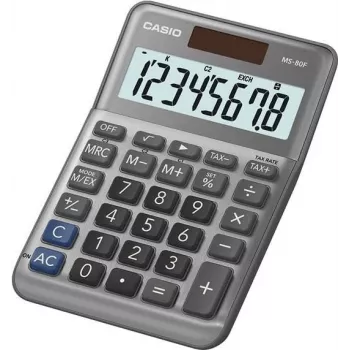 Calculadora básica Casio MS-80F de secretária 8 dígitos cinzenta