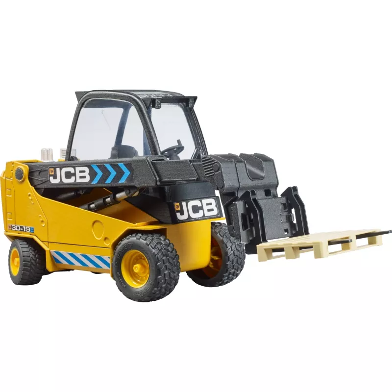 Empilhadora BRUDER JCB Teletruk brinquedo — ABS, idade recomendada 3+, preto e amarelo