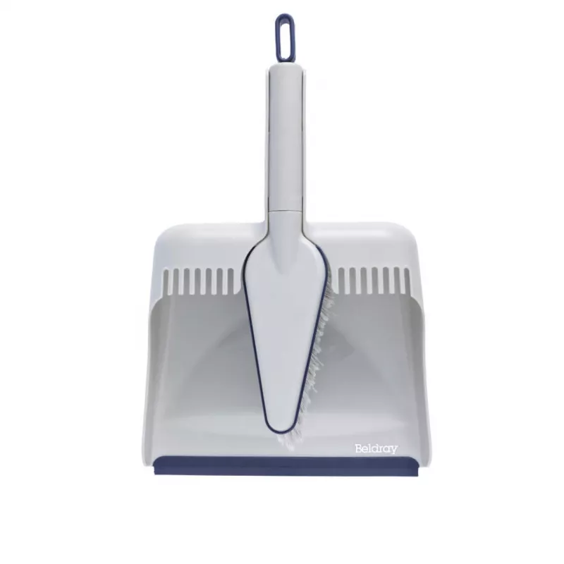 Conjunto de vassoura e pá Beldray LA032760PEU7 Deep Clean Design, conjunto compacto de vassoura de mão com cerdas inclinadas e pá correspondente