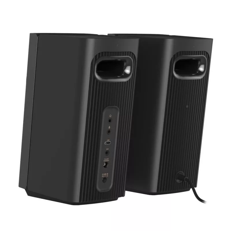 CREATIVE T60 2.0 Altifalantes compactos Hi-Fi para secretária com diálogo claro e surround através do Sound Blaster SmartComms Kit, áudio USB-C, entradas para microfone e headset B