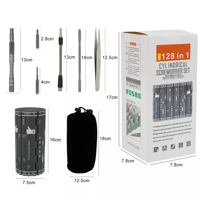 Conjunto de chaves de precisão Extralink EX.21465 — kit magnético de 128 em 1 bits
