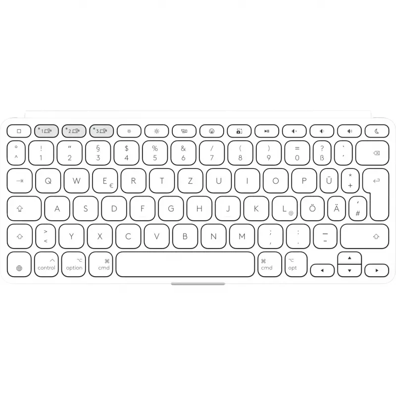 Logitech Keys-To-Go 2 teclado sem fios para iPad, iPhone, Mac e Apple TV, disposição alemã, cinzento claro