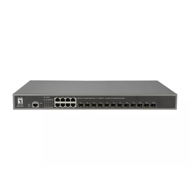 LevelOne GTL-2091 Managed L3 Gigabit Ethernet (10/100/1000) cinzento