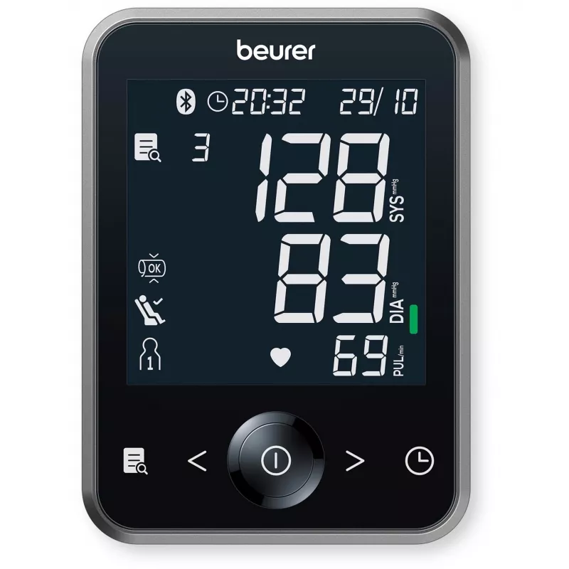 Medidor de tensão arterial Beurer BM64 com conectividade Bluetooth e braçadeira para o braço