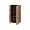 Guarda-roupa Cama Meble ALMERA Cama 5 90x52x185 cm, moldura nogueira, portas cashmere, 6 prateleiras