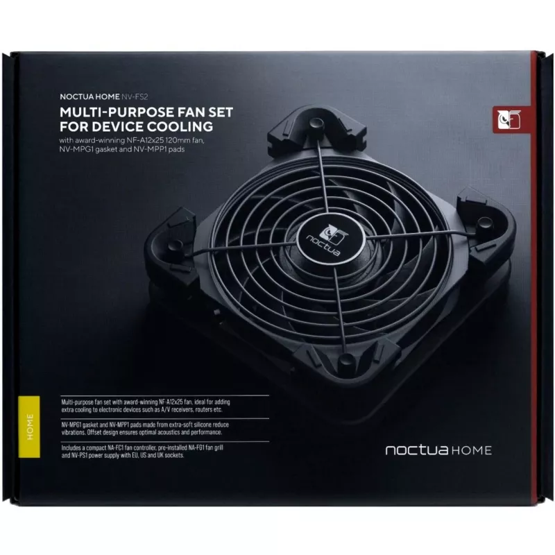 Ventoinha de caixa de 120 mm Noctua NV-FS2 preto – ventoinha de arrefecimento de PC silenciosa, 120 mm