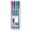 Marcador permanente Staedtler Lumocolor 317 WP4 preto, azul, verde, vermelho