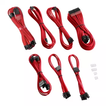 Kit de cabos CableMod C-Series PRO ModMesh RM Black Label CM-PCSR-16P3KIT-NKR-R – cabos de fonte de alimentação e GPU com sleeve, ModMesh, vermelho