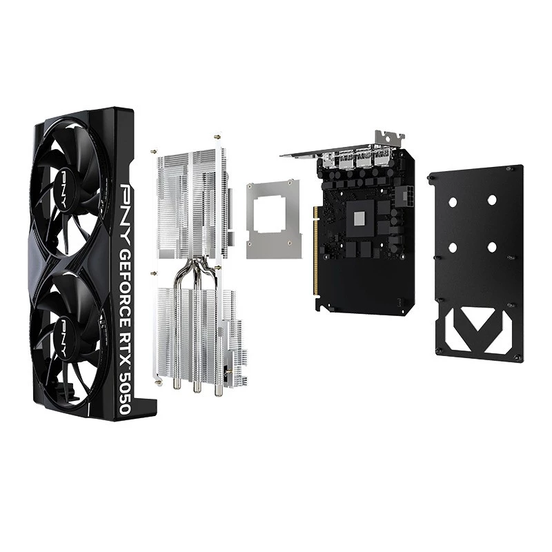 Placa gráfica PNY GeForce RTX 5050 – 8 GB GDDR6, 2317 MHz, 128-Bit, PCIe x8 5.0, refrigeração Dual-Fan